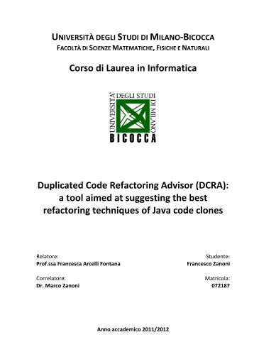 6 Duplicated Code Refactoring Advisor (DCRA) - ESSeRE