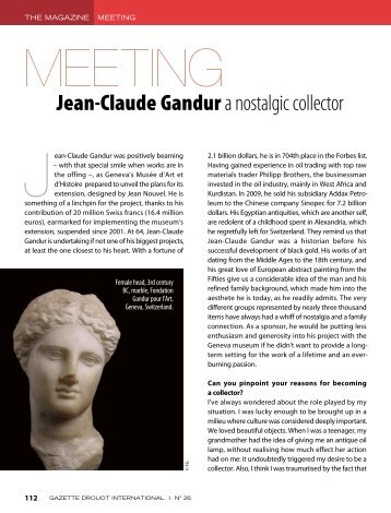 Jean-Claude Gandura nostalgic collector - Fondation Gandur pour l'Art