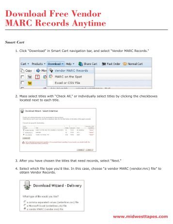 Download Free Vendor MARC Records Anytime - Midwest Tape