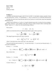 Roger Griffith Physics 137B hw. # 9 Proffessor Clarke Problem # 1 ...