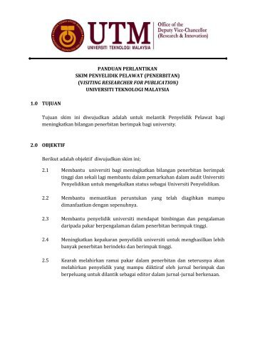 panduan perlantikan skim penyelidik pelawat (penerbitan)