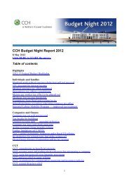 CCH Budget Night Report 2012 - Sothertons