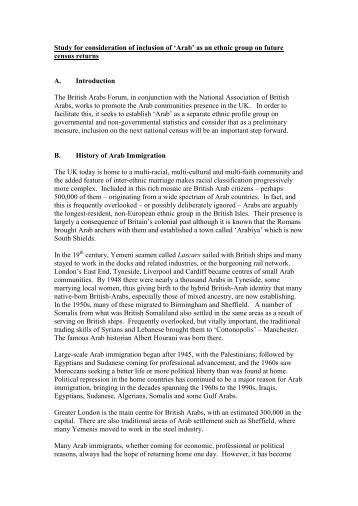 Arab Ethnic Profile Study 2004. NABA, Dr Ismail Jalili