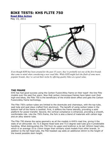 BIKE TESTS: KHS FLITE 750 - KHS Bicycles Italy