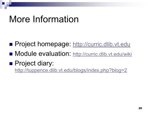 Presentation Slides - Digital Library Curriculum Project - Virginia Tech