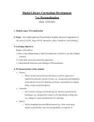 Personalization - Digital Library Curriculum Project