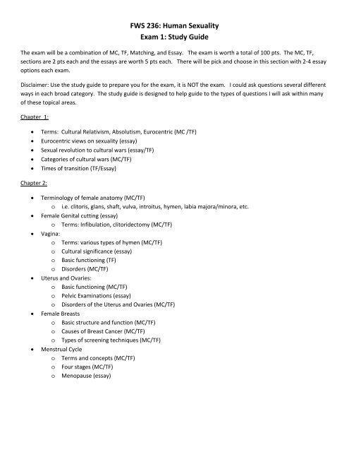 Example Of Essay Proposal English Class Reflection Essay also Essay On Science Fws Human Sexuality Exam Study Guide English Argument Essay Topics