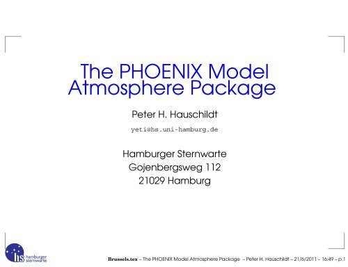 The PHOENIX Model Atmosphere Package - FTP Directory Listing