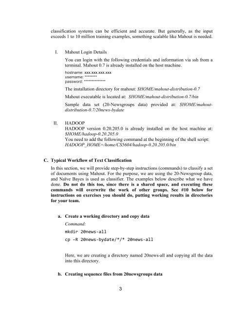 Text Classification using Mahout (Nov. 6, 2012)