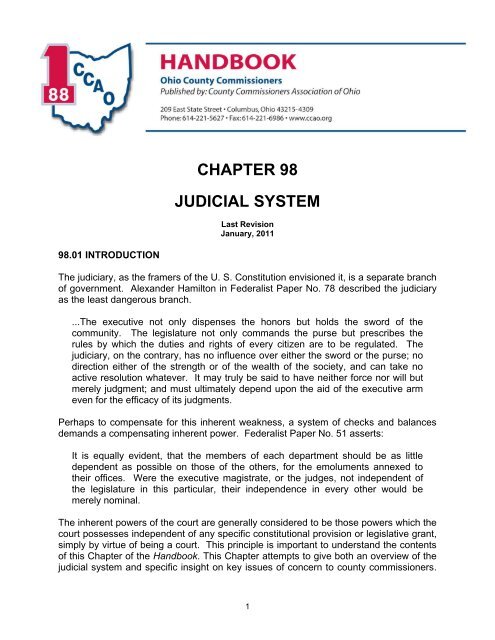 Judicial System &amp;#40;2011&amp;#41; - County Commissioners' Association  of Ohio