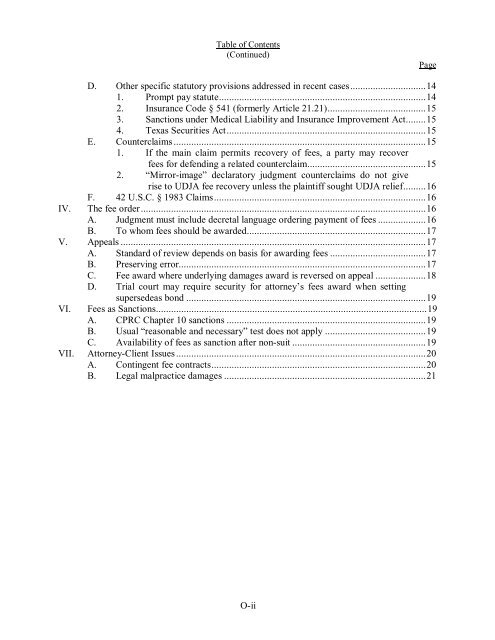 Attorney's Fees Update - Vinson & Elkins LLP