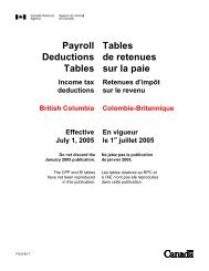 Payroll Deductions Tables Tables de retenues sur la paie Income ...