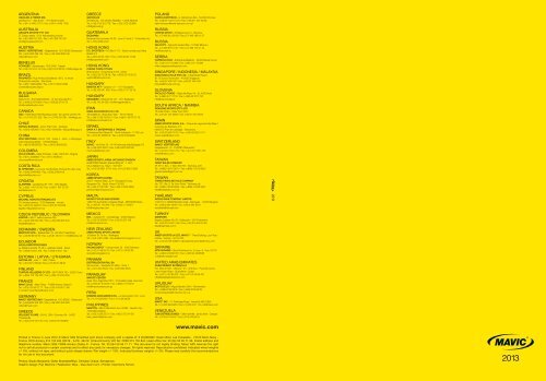 Mavic Fury Size Chart