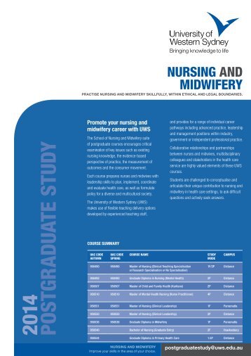 Nursing and Midwifery Course Brochure [PDF ... - Future Students