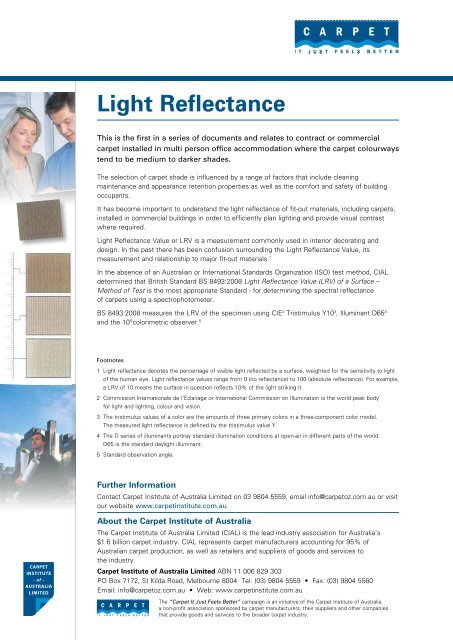 Light Reflectance - Carpet Institute of Australia