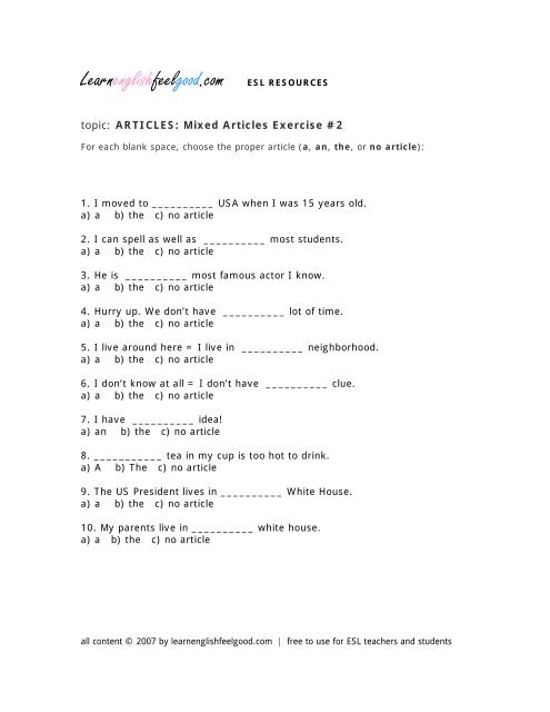 Esl Resources Learnenglishfeelgood Com Esl Resources Learnenglishfeelgood Com