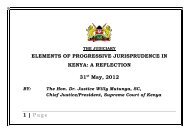 Elements of Progressive Jurisprudence in Kenya - The Judiciary