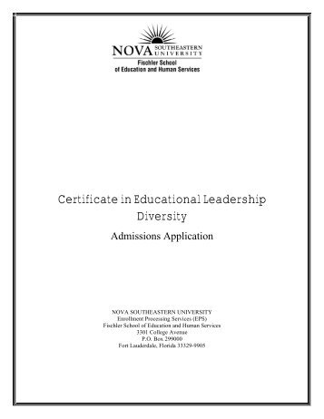 Certificate in Educational Leadership Diversity - 1 - Nova ...