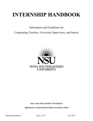 Handbook - 1 - Nova Southeastern University