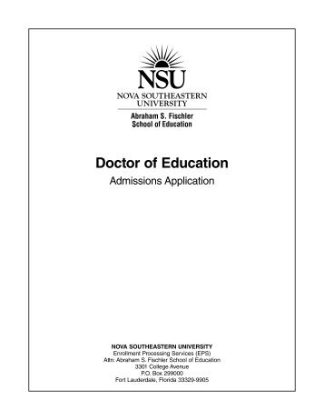 Application for Admission - 1 - Nova Southeastern University