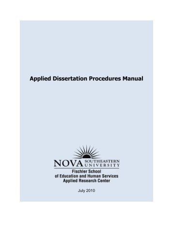 applied dissertation nova