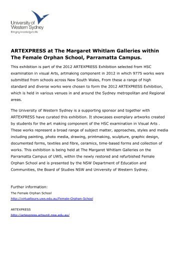 ARTEXPRESS at The Margaret Whitlam Galleries within ... - Art Gallery