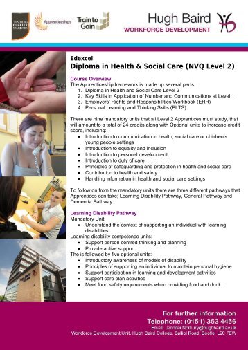 Diploma in Health & Social Care (NVQ Level 2) - Hugh Baird College
