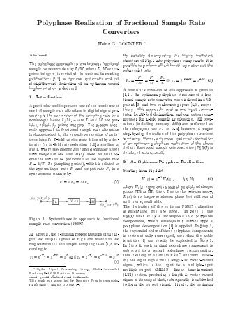 Polyphase Realisation of Fractional Sample Rate Converters