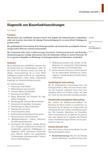 Artikel Diagnostik von BlasenfunktionsstÃƒÂ¶rungen