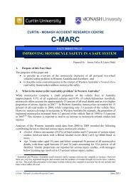 Improving Motorcycle Safety in a Safe System - C-MARC: Curtin ...