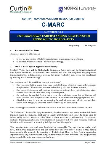 Towards Zero: Understanding a Safe System Approach to Road Safety