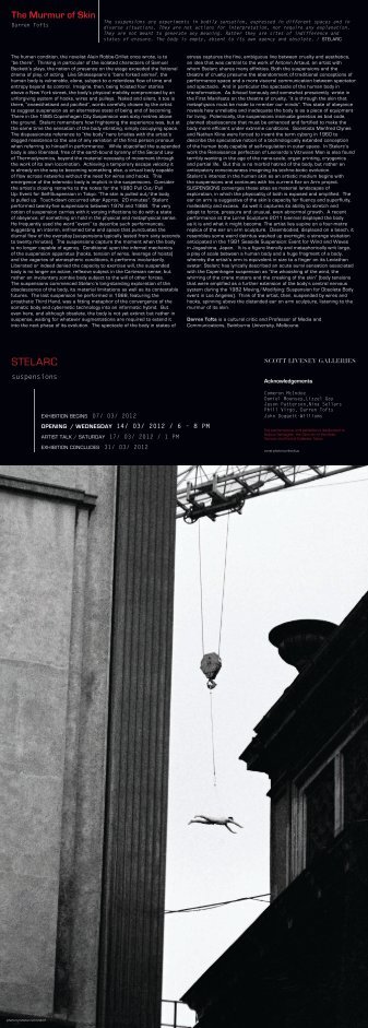 Click here to download the official catalogue as PDF file - Stelarc