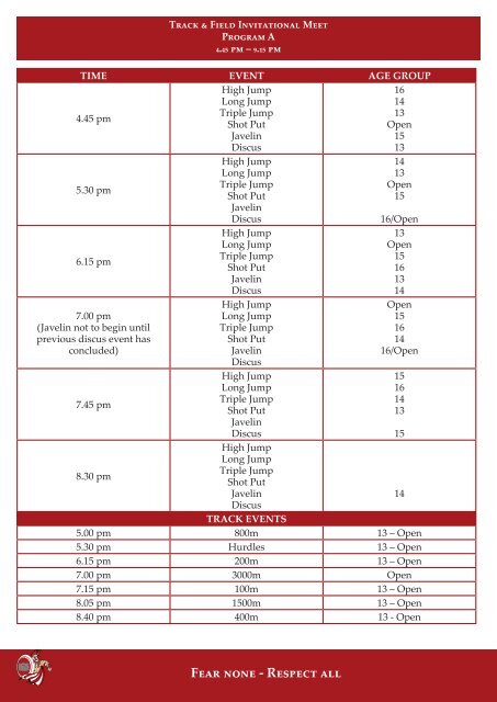 2013 Track and Field Handbook - Ipswich Grammar School