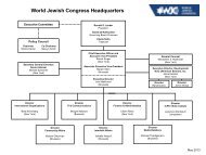 organizational charts - World Jewish Congress