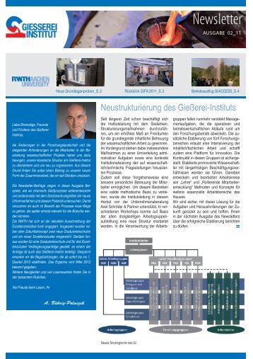 Ausgabe 2 2011 - GieÃerei-Institut der RWTH Aachen