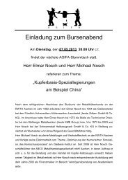 Einladung zum Bursenabend - GieÃerei-Institut der RWTH Aachen