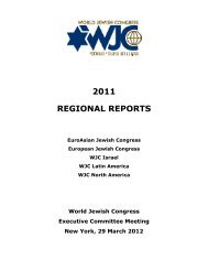 WJC Regional Reports 2011 - World Jewish Congress
