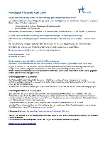 Newsletter RTaustria April 2010