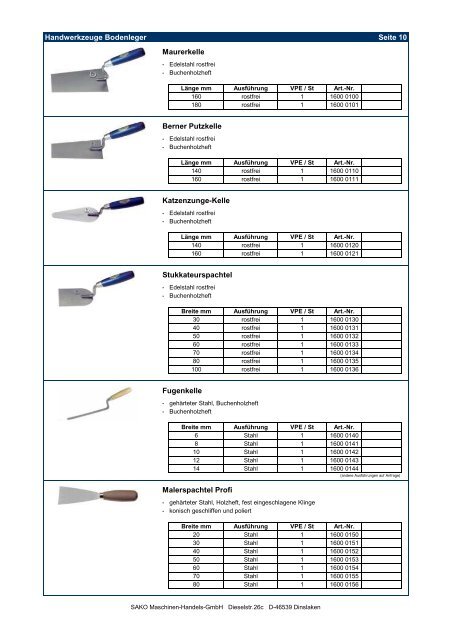 Produktkatalog 2012 - sako-gmbh.de