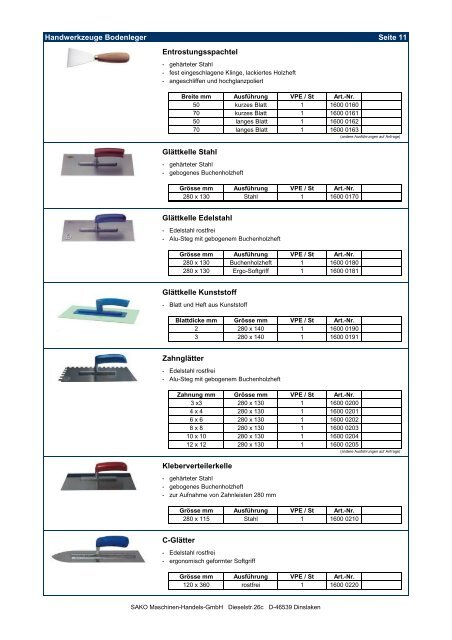 Produktkatalog 2012 - sako-gmbh.de