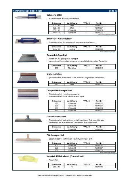 Produktkatalog 2012 - sako-gmbh.de