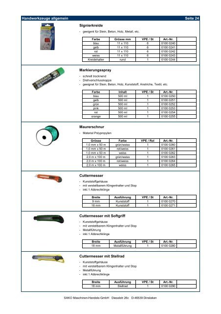 Produktkatalog 2012 - sako-gmbh.de