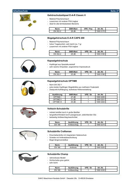 Produktkatalog 2012 - sako-gmbh.de