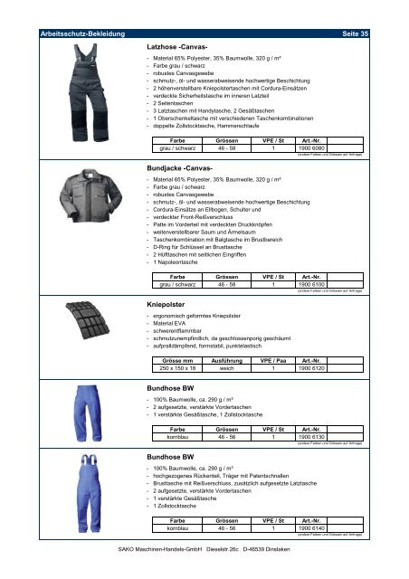 Produktkatalog 2012 - sako-gmbh.de