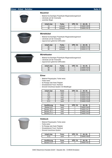 Produktkatalog 2012 - sako-gmbh.de