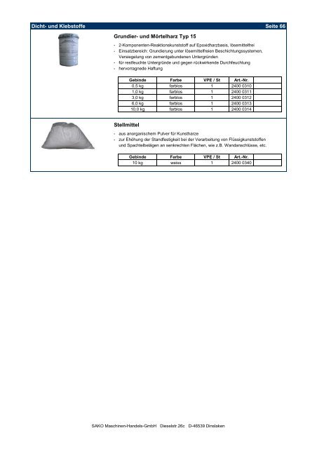 Produktkatalog 2012 - sako-gmbh.de