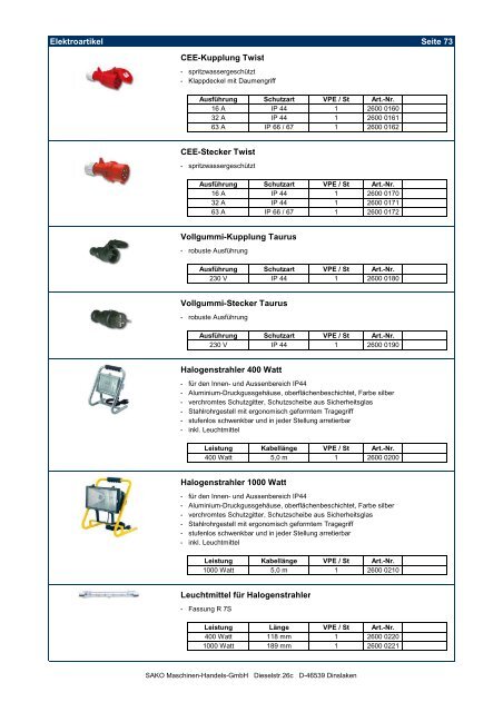 Produktkatalog 2012 - sako-gmbh.de