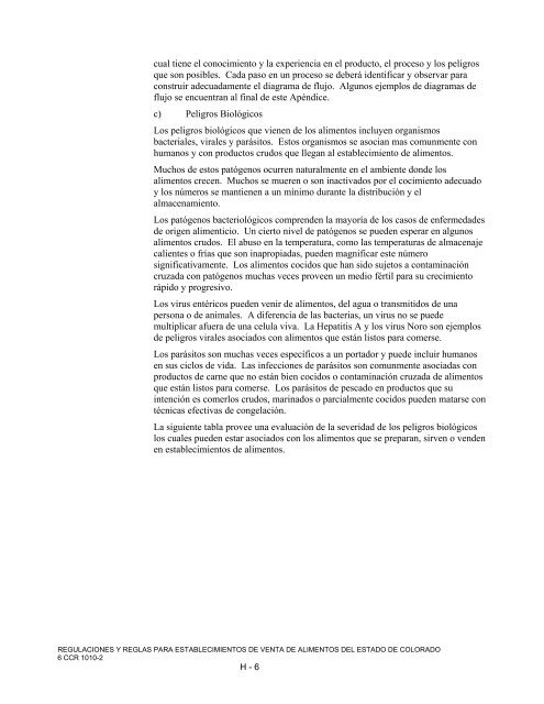 regulaciones y reglas para establecimientos de venta de alimentos ...