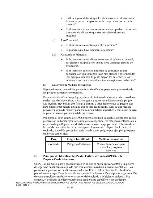 regulaciones y reglas para establecimientos de venta de alimentos ...