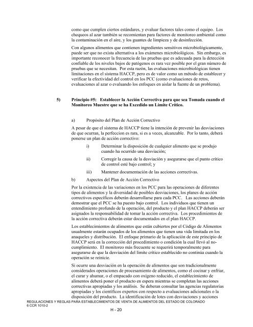 regulaciones y reglas para establecimientos de venta de alimentos ...